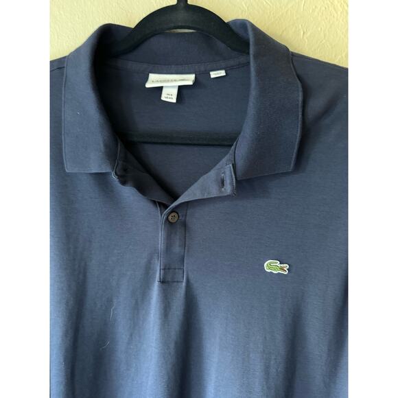 Men's Lacoste Short Sleeve Polo Shirt In Navy 4XL, Regular Fit - Picture 2 of 6